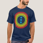 レトロなレインボードット Tシャツ (正面)