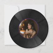 レトロなレコードの音楽の節目の誕生日フォト 招待状 (裏面)