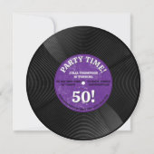 レトロなレコードの音楽の節目の誕生日フォト 招待状 (正面)