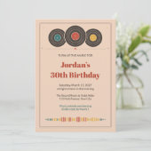 レトロなレコードの30歳の誕生日招待状 招待状 (スタンド正面)