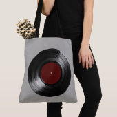 レトロなレコード音楽 トートバッグ (クローズアップ)