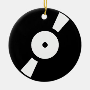 レトロなレコード セラミックオーナメント