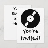 レトロなレコード 招待状 (正面/裏面)