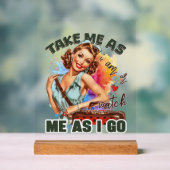 レトロなレディーワードアート アクリルサイン (ニュートラル)