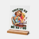 レトロなレディーワードアート アクリルサイン (傾斜)