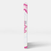 レトロなレトロファンキースワールのホットピンクの白を絞る iPhoneケース (左側面)