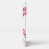 レトロなレトロファンキースワールのホットピンクの白を絞る iPhoneケース (右側面)