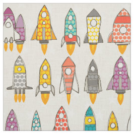 レトロなロケットの卵 ファブリック