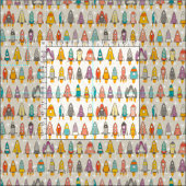 レトロなロケットの卵 ファブリック (タイル)