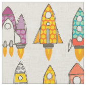 レトロなロケットの卵 ファブリック (クローズアップ)