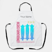 レトロなロングボード スケートボード ヴィンテージスケーター デザイン エプロン (正面)