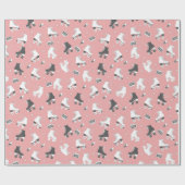 レトロなローラースケートとカセットテープ ラッピングペーパー (フラット)