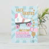 レトロなローラースケートの誕生日パーティー招待状 招待状 (スタンド正面)