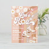 レトロなローラースケートの誕生日招待状 招待状 (スタンド正面)