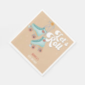 レトロなロー転がラスケートの誕生日パーティー スタンダードランチョンナプキン (角)