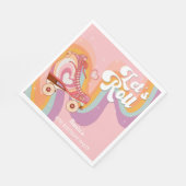 レトロなロー転がラスケートの誕生日パーティー スタンダードランチョンナプキン (角)