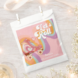 レトロなロー転がラスケートの誕生日パーティー フェイバーバッグ