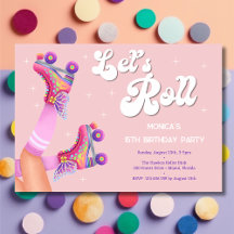 レトロなロー転がラスケートの誕生日パーティー