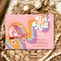 レトロなロー転がラスケートの誕生日パーティー