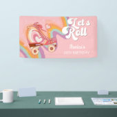 レトロなロー転がラスケートの誕生日パーティー 横断幕 (トレードショー)