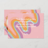 レトロなロー転がラスケートの誕生日 サンキューカード (正面/裏面)