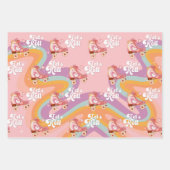 レトロなロー転がラスケートの誕生日 ラッピングペーパーシート (正面2)