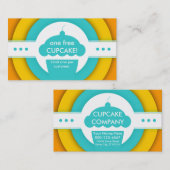 レトロなワンフリーカップケーキクーポン 割引カード (正面/裏面)