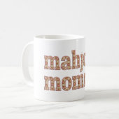 レトロなヴァーシティ柄の麻雀マンマギフト コーヒーマグカップ (正面左)