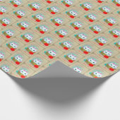 レトロなヴィンテージかわいい猫パーフェクトバレンタイン ラッピングペーパー (角)