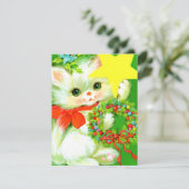 レトロなヴィンテージのクリスマスキャット シーズンカード (スタンド正面)