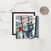 レトロなヴィンテージのクリスマスドッグを追加文字 ノートカード (正面/裏面インサイチュ)