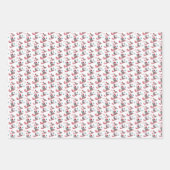 レトロなヴィンテージのクリスマス猫のタイル模様 ラッピングペーパーシート (正面)