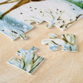 レトロなヴィンテージのシカ ジグソーパズル (側面)