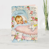 レトロなヴィンテージの女の子 カード (正面)