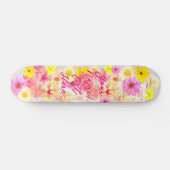 レトロなヴィンテージの花束 スケートボード (横)