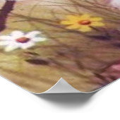 レトロなヴィンテージイースターバニーの装飾ポスター ポスター (角)