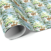 レトロなヴィンテージウィンターシカタイル ラッピングペーパー (ロールコーナー)