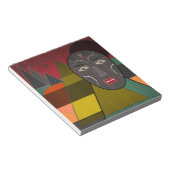 レトロなヴィンテージカラーの抽象芸術アフリカンマスク ノートパッド (アングル)