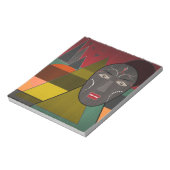 レトロなヴィンテージカラーの抽象芸術アフリカンマスク ノートパッド (回転)