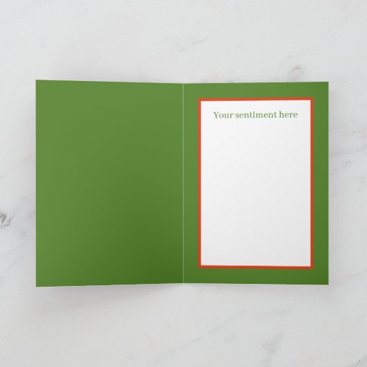 レトロなヴィンテージクリスマスの町を追加気持ち シーズンカード (内部)