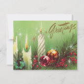 レトロなヴィンテージクリスマスキャンドル シーズンカード (正面)