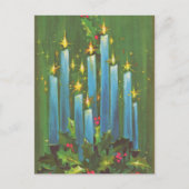 レトロなヴィンテージクリスマスキャンドル シーズンポストカード (正面)