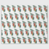 レトロなヴィンテージクリスマスバルブのタイル模様 ラッピングペーパー (フラット)