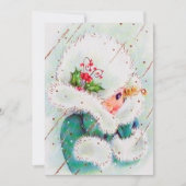 レトロなヴィンテージクリスマスレディのメッセージを追加 シーズンカード (正面)