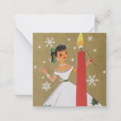 レトロなヴィンテージクリスマスレディーアド文字 ノートカード (正面)