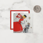 レトロなヴィンテージクリスマスレディーアド文字 ノートカード (正面/裏面インサイチュ)