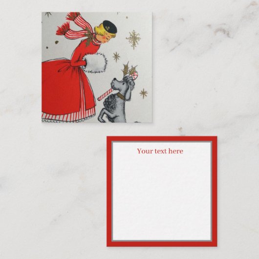 レトロなヴィンテージクリスマスレディーアド文字 ノートカード (正面/裏面)