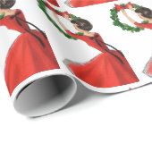 レトロなヴィンテージクリスマスレディータイルパーティー ラッピングペーパー (ロールコーナー)