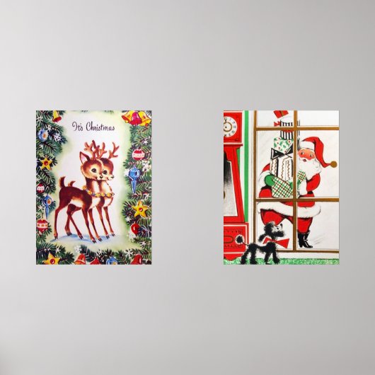 レトロなヴィンテージサンタのトナカイのクリスマス (正面)