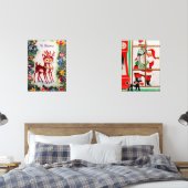 レトロなヴィンテージサンタのトナカイのクリスマス (寝室)